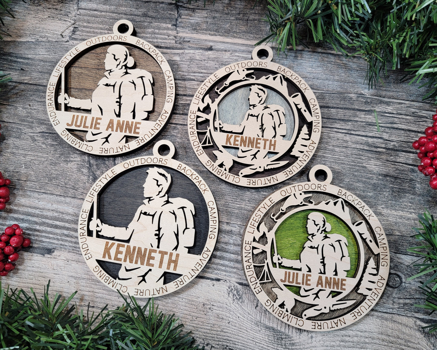 Hiking Personalized Ornament - DubKelCreations
