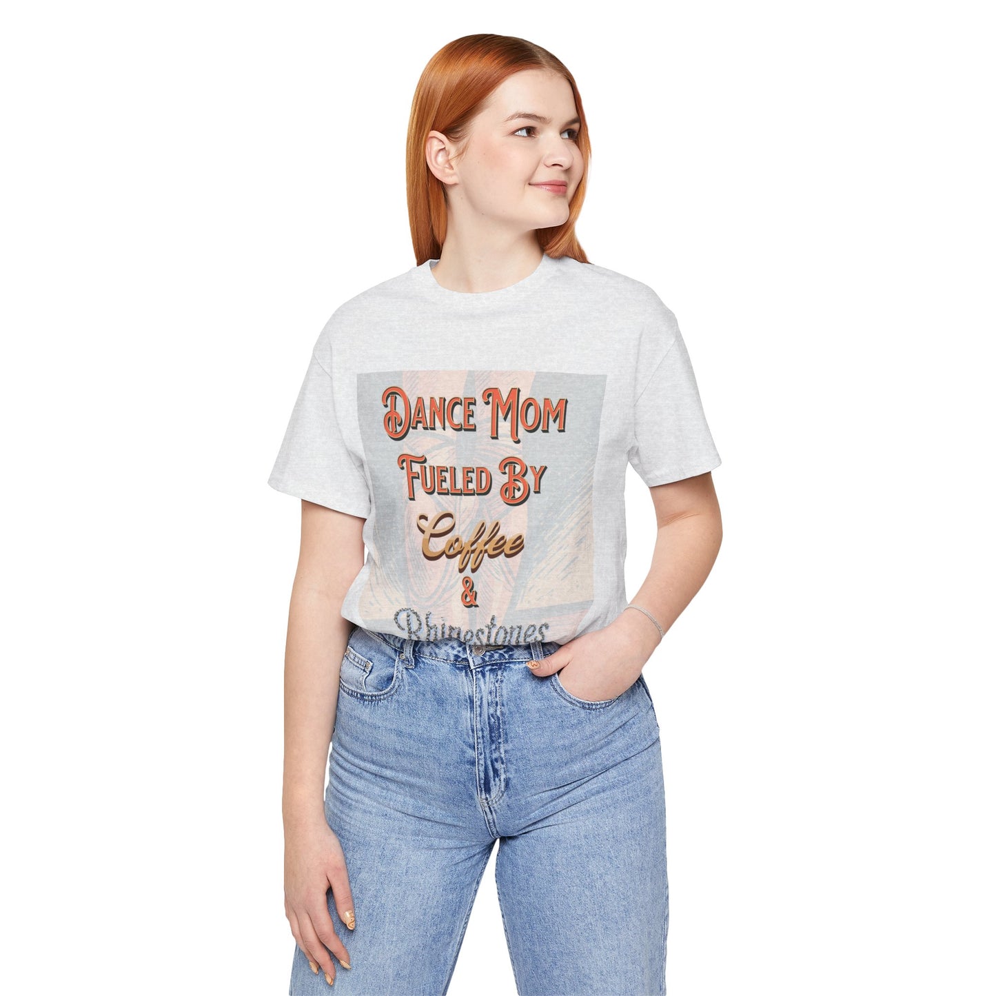 Dance Mom T-Shirt - Coffee & Rhinestones | Trendy Apparel Gift for Supportive Parents