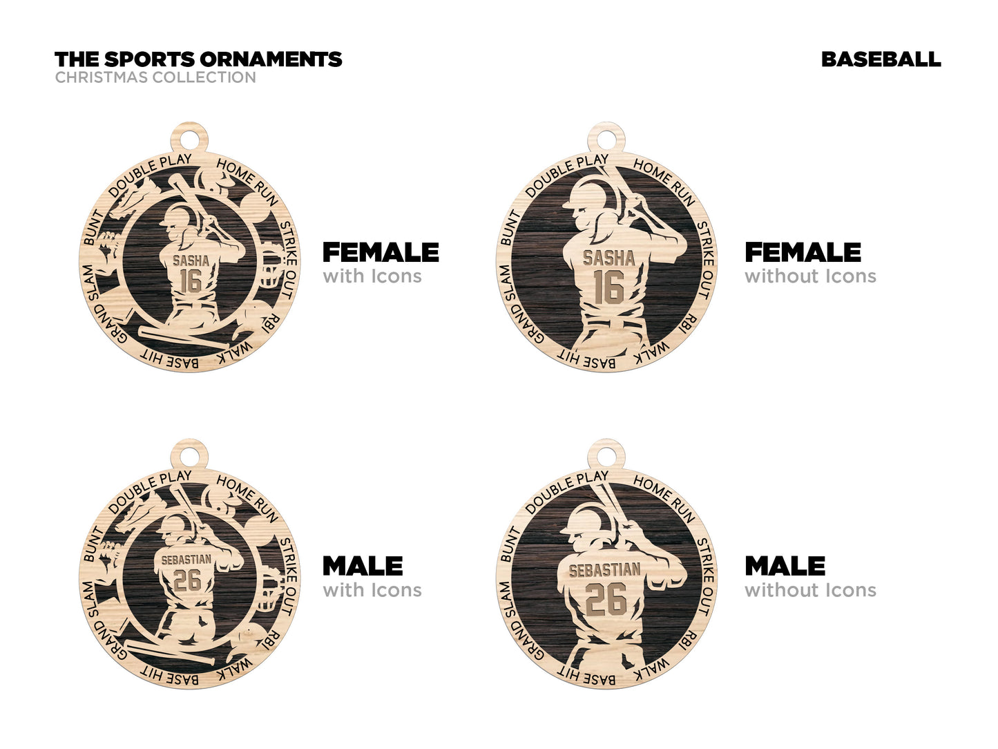 Baseball Ornaments Personalized - DubKelCreations