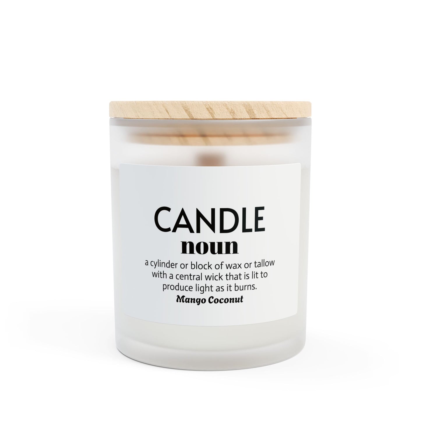 Frosted Glass Candle with Wood Lid - Modern Minimalist Decor, Perfect for Home, Spa, Gifts, Greenery, Self-Care - dubkelcreations.com