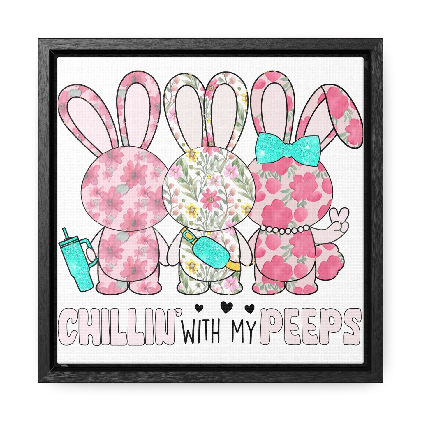 Peeps Square Canvas Wrap, Easter Wall Decor - dubkelcreations.com