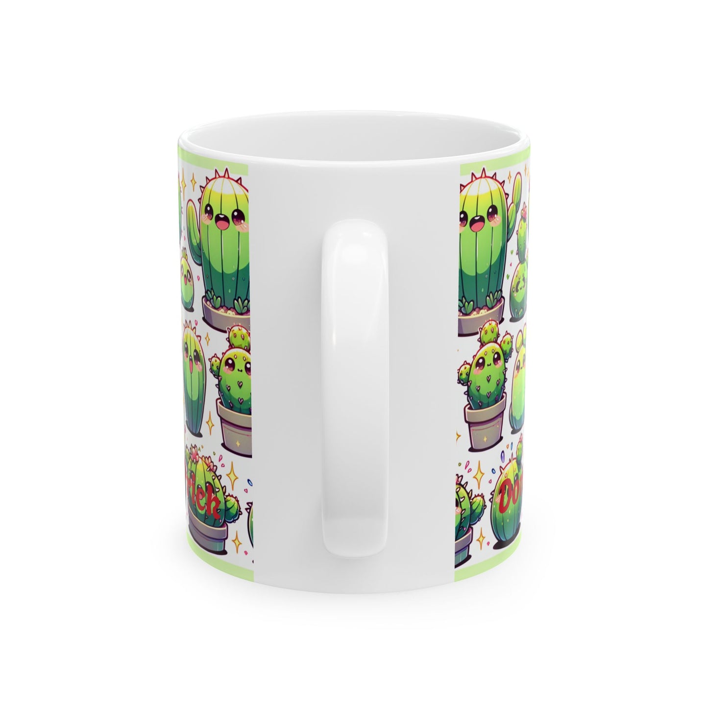 Ceramic Mug, Cute Cacti - Don't be a prick, Succulent Plant Coffee Cup - dubkelcreations.com