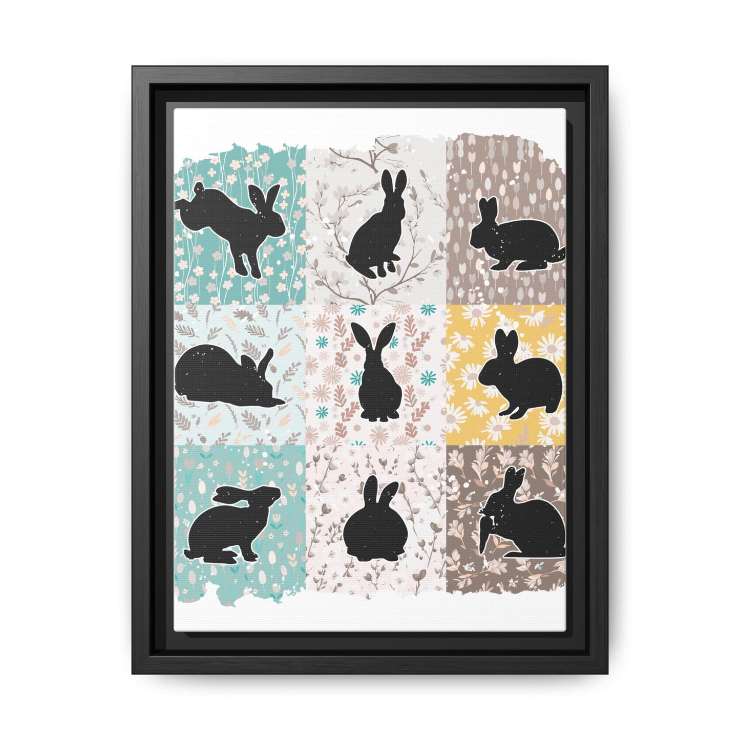 Wall Art, Easter Bunny Spring Matte Canvas Framed - dubkelcreations.com