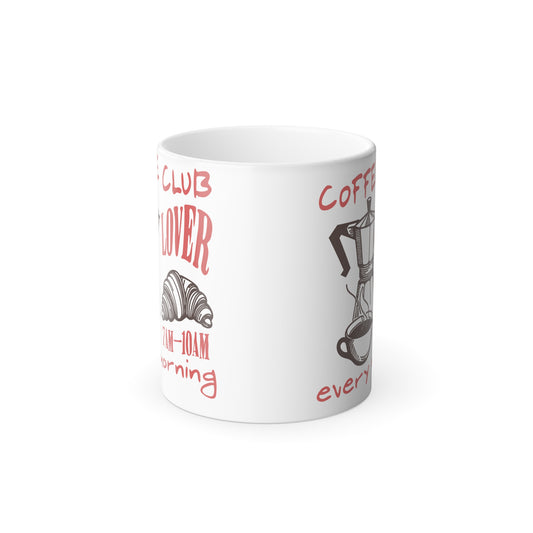 Color Morphing Mug, Coffee lover Club - Heat Sensitive Ceramic Cup - dubkelcreations.com