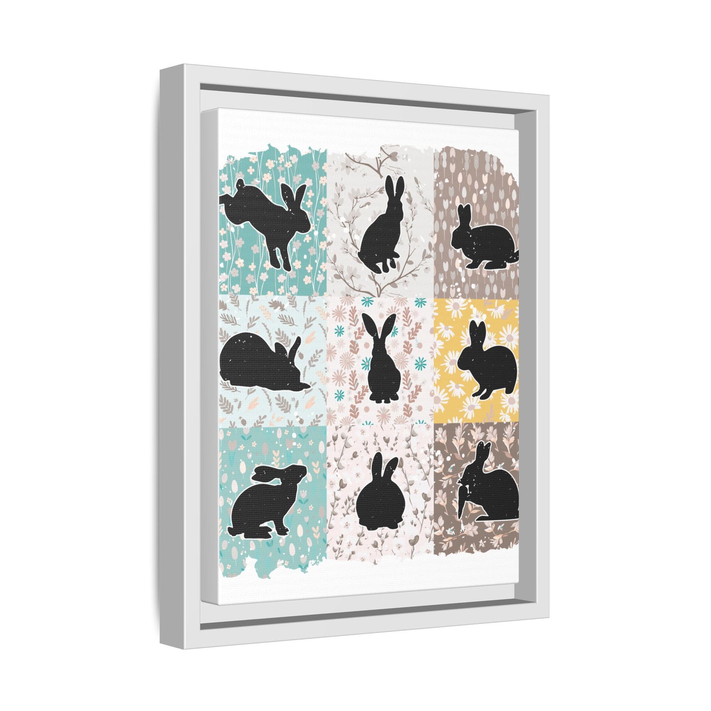 Wall Art, Easter Bunny Spring Matte Canvas Framed - dubkelcreations.com