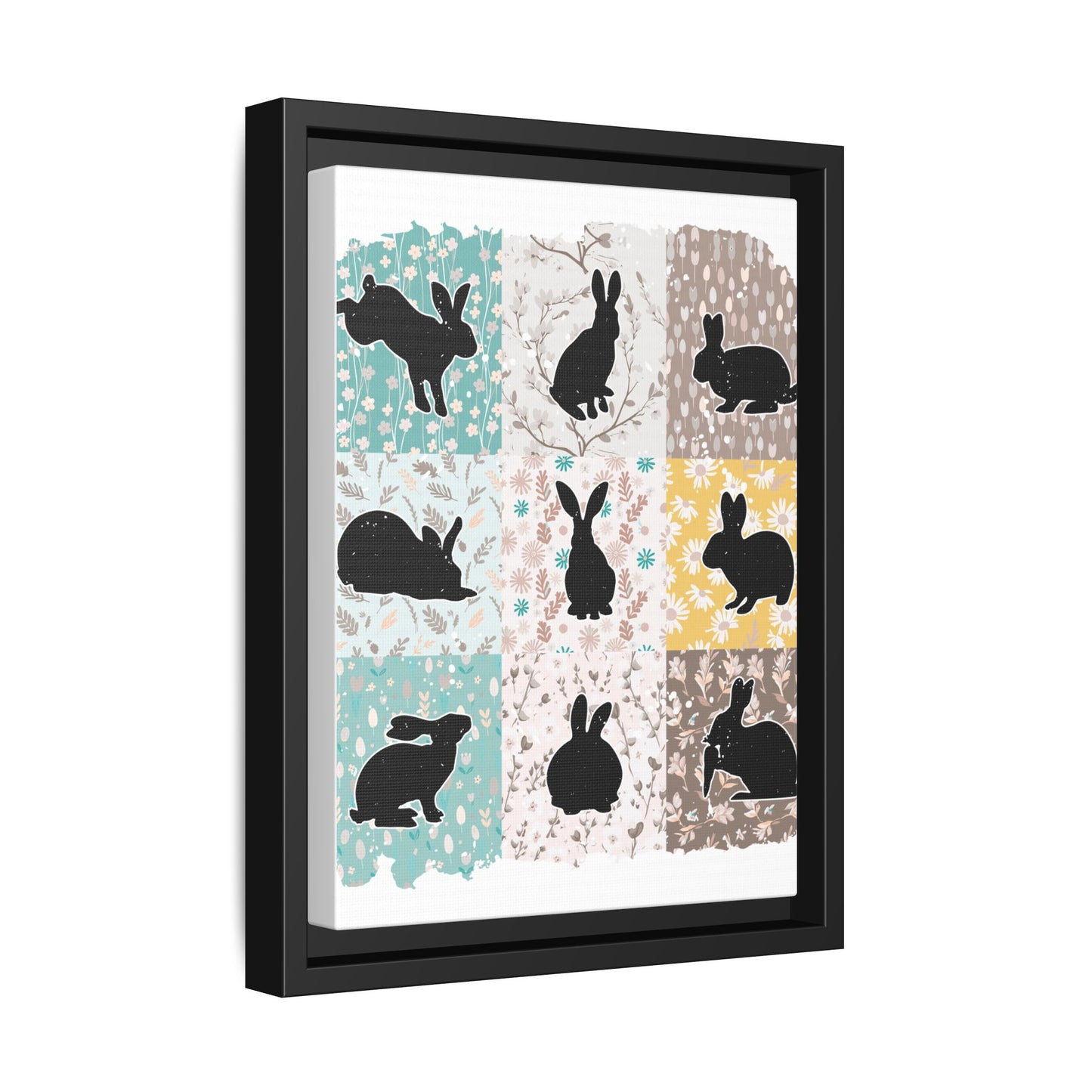 Wall Art, Easter Bunny Spring Matte Canvas Framed - dubkelcreations.com