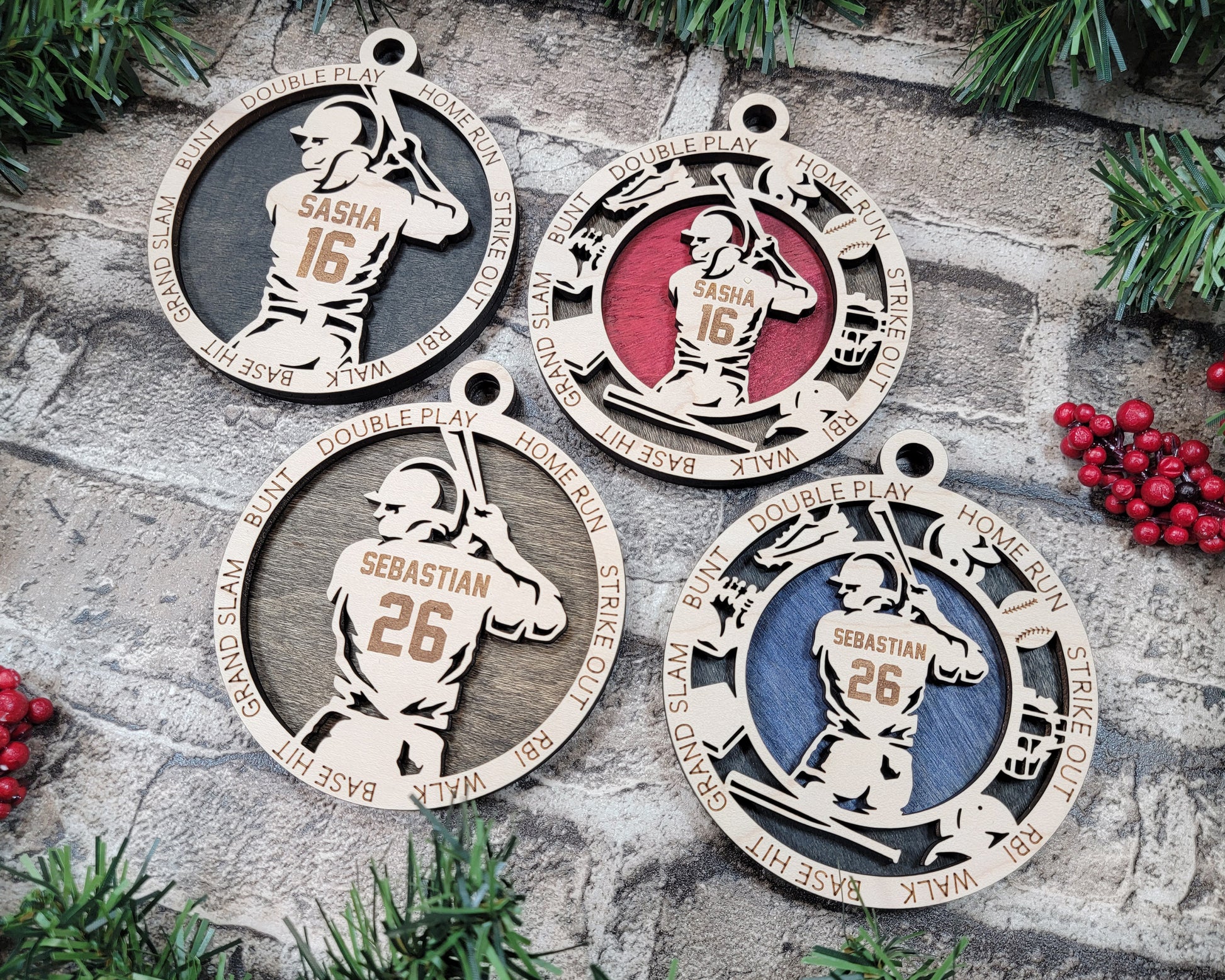 Baseball Ornaments Personalized - DubKelCreations