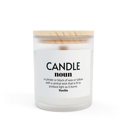 Frosted Glass Candle with Wood Lid - Modern Minimalist Decor, Perfect for Home, Spa, Gifts, Greenery, Self-Care - dubkelcreations.com