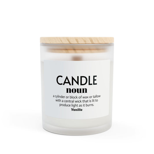 Frosted Glass Candle with Wood Lid - Modern Minimalist Decor, Perfect for Home, Spa, Gifts, Greenery, Self-Care - dubkelcreations.com