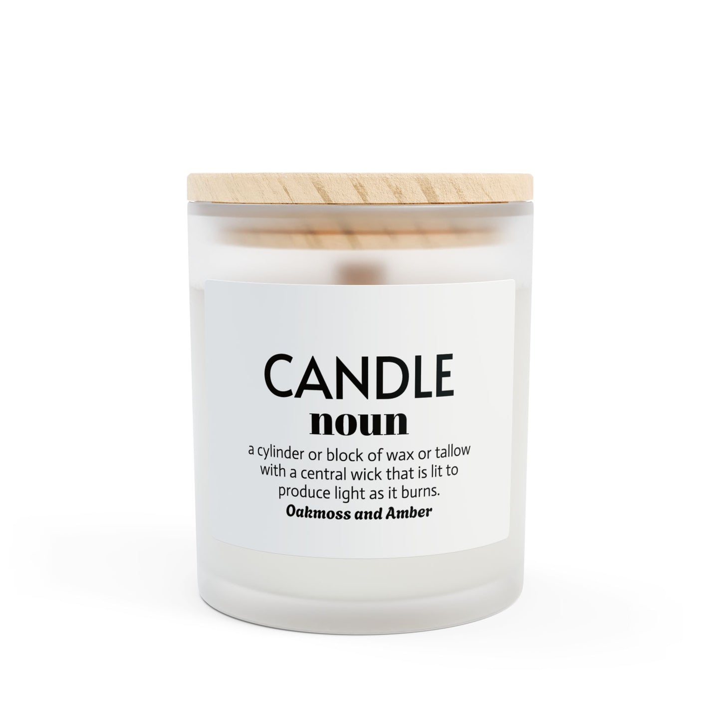 Frosted Glass Candle with Wood Lid - Modern Minimalist Decor, Perfect for Home, Spa, Gifts, Greenery, Self-Care - dubkelcreations.com