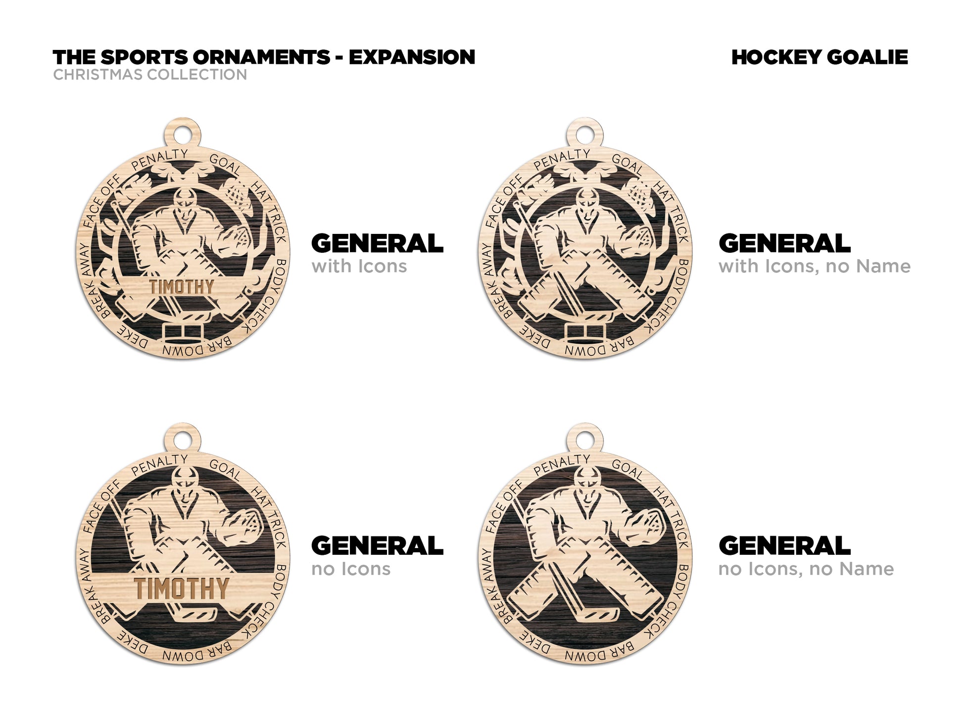 Hockey Goalie Ornament Personalized - DubKelCreations