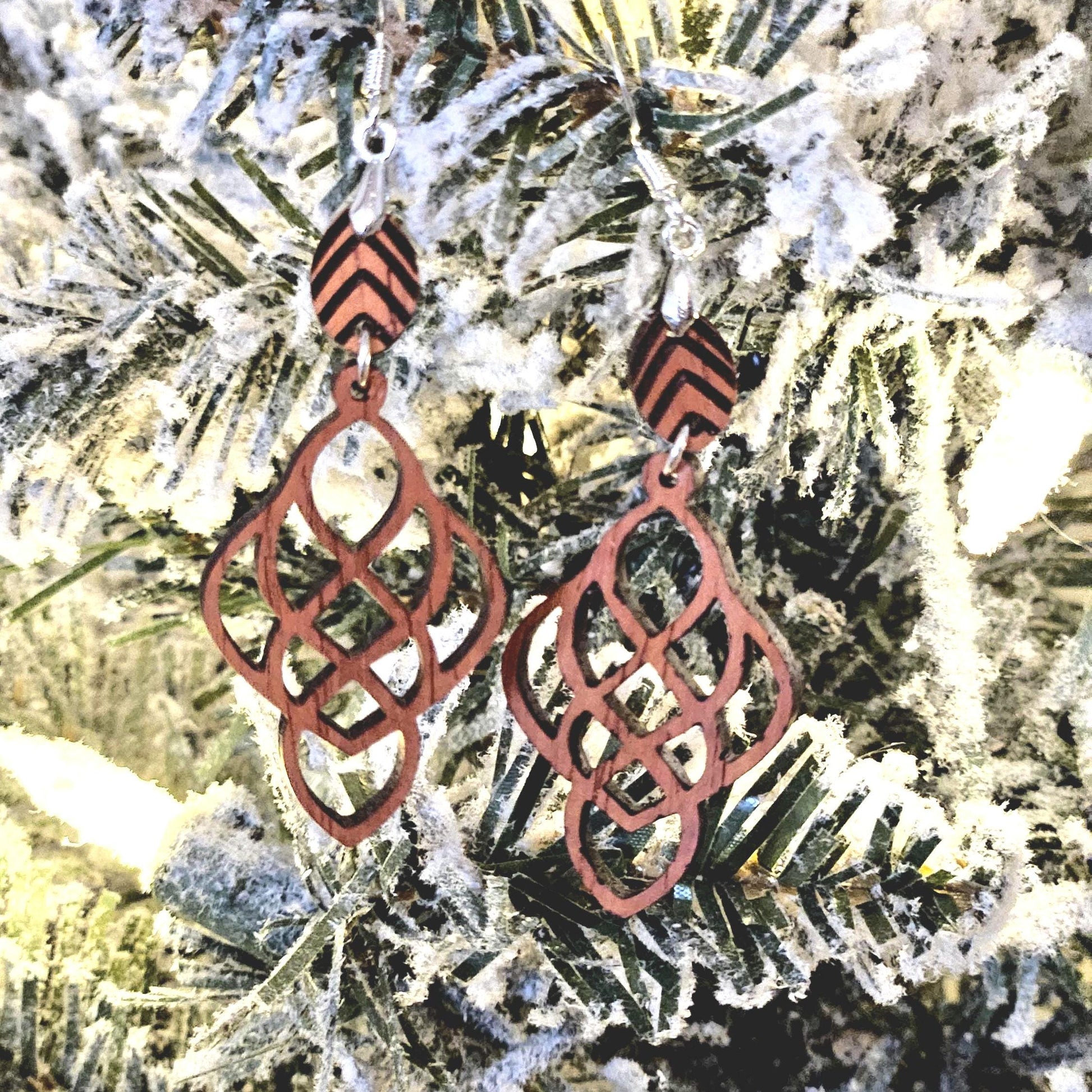 Purpleheart or Padauk Earrings - Rustic Handmade Gift for Her. - DubKelCreations