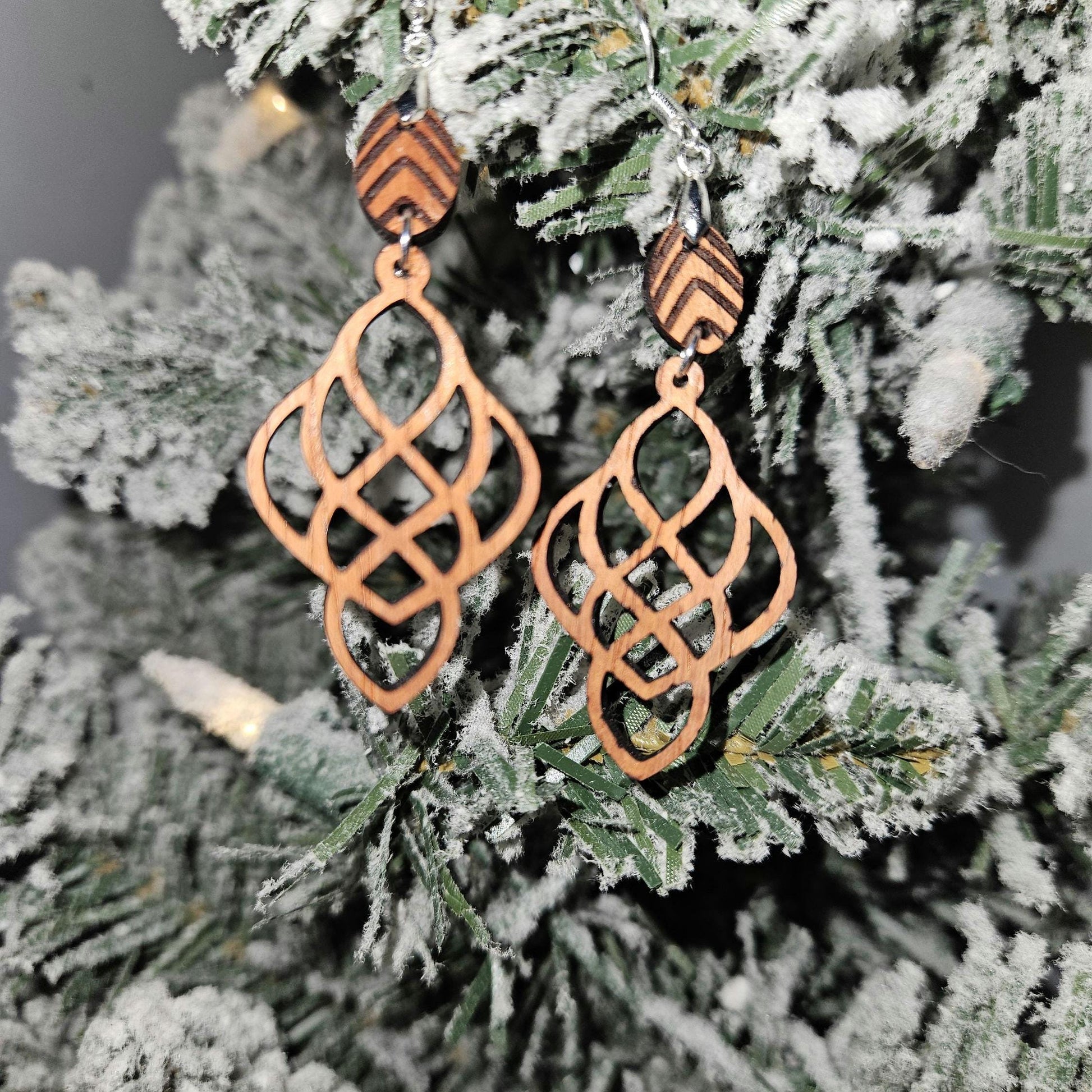 Purpleheart or Padauk Earrings - Rustic Handmade Gift for Her. - DubKelCreations